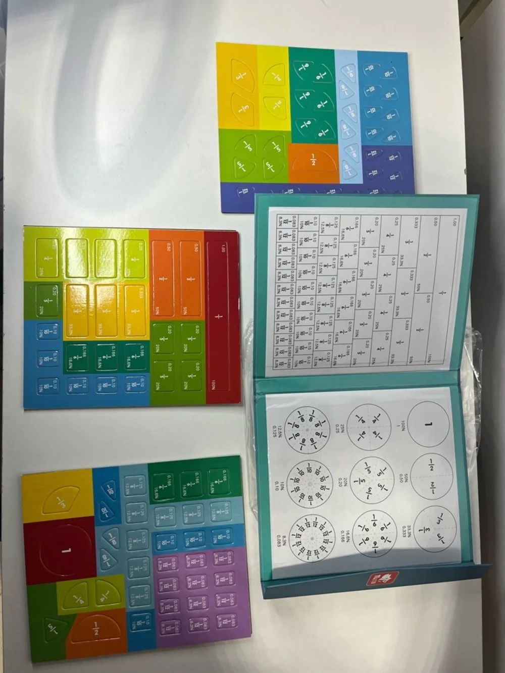 NEW Magnetic Fraction Demonstration Book Educational Puzzle Magnet Set *open*
